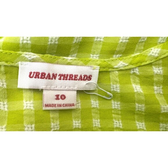 2/$35 Size 10 Green & White Gingham Checkered Dress & Blazer Set Urban Threads - Picture 10 of 16